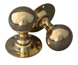 Classic Round Door Knobs - Brass (Pair)